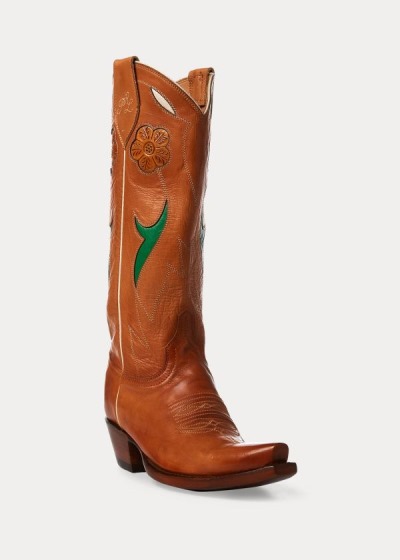 Cowboy Boots Polo Ralph Lauren Mujer Marrom - Selene Leather - SPQUZ4206